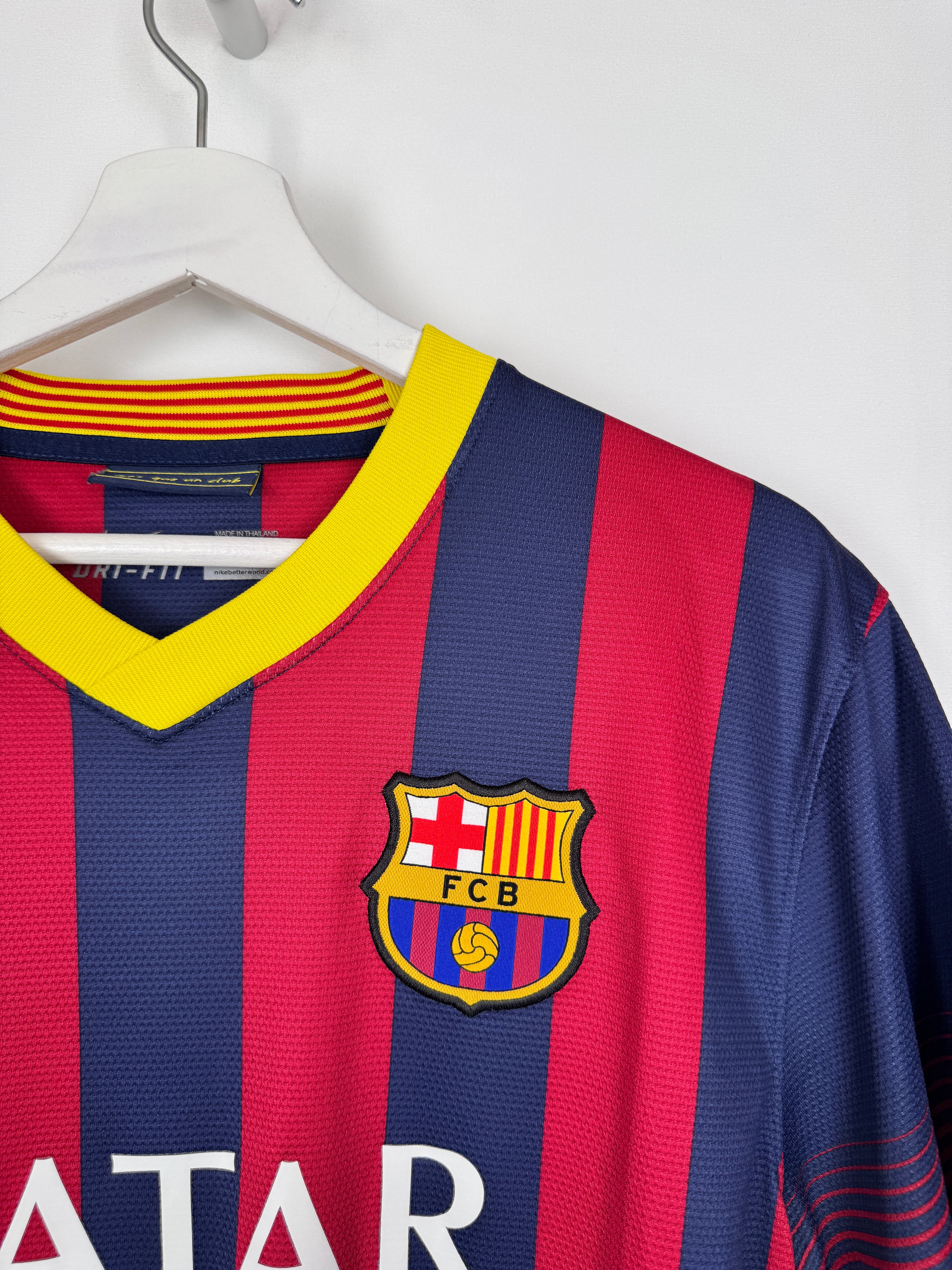 MAILLOT DE FOOTBALL BARCELONE 2013/2014 DOMICILE - LEO MESSI #10 (L)