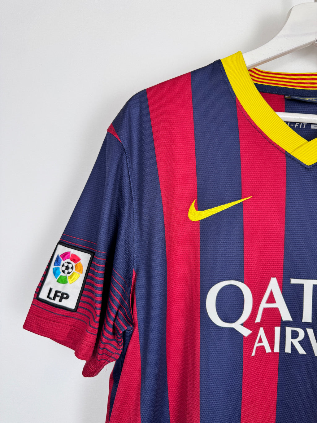 MAILLOT DE FOOTBALL BARCELONE 2013/2014 DOMICILE - LEO MESSI #10 (L)