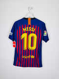 MAILLOT DE FOOTBALL BARCELONE 2018/2019 DOMICILE - LEO MESSI #10 (S)