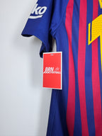 MAILLOT DE FOOTBALL BARCELONE 2018/2019 DOMICILE - LEO MESSI #10 (S)