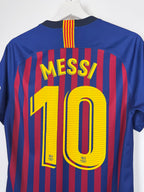 MAILLOT DE FOOTBALL BARCELONE 2018/2019 DOMICILE - LEO MESSI #10 (S)
