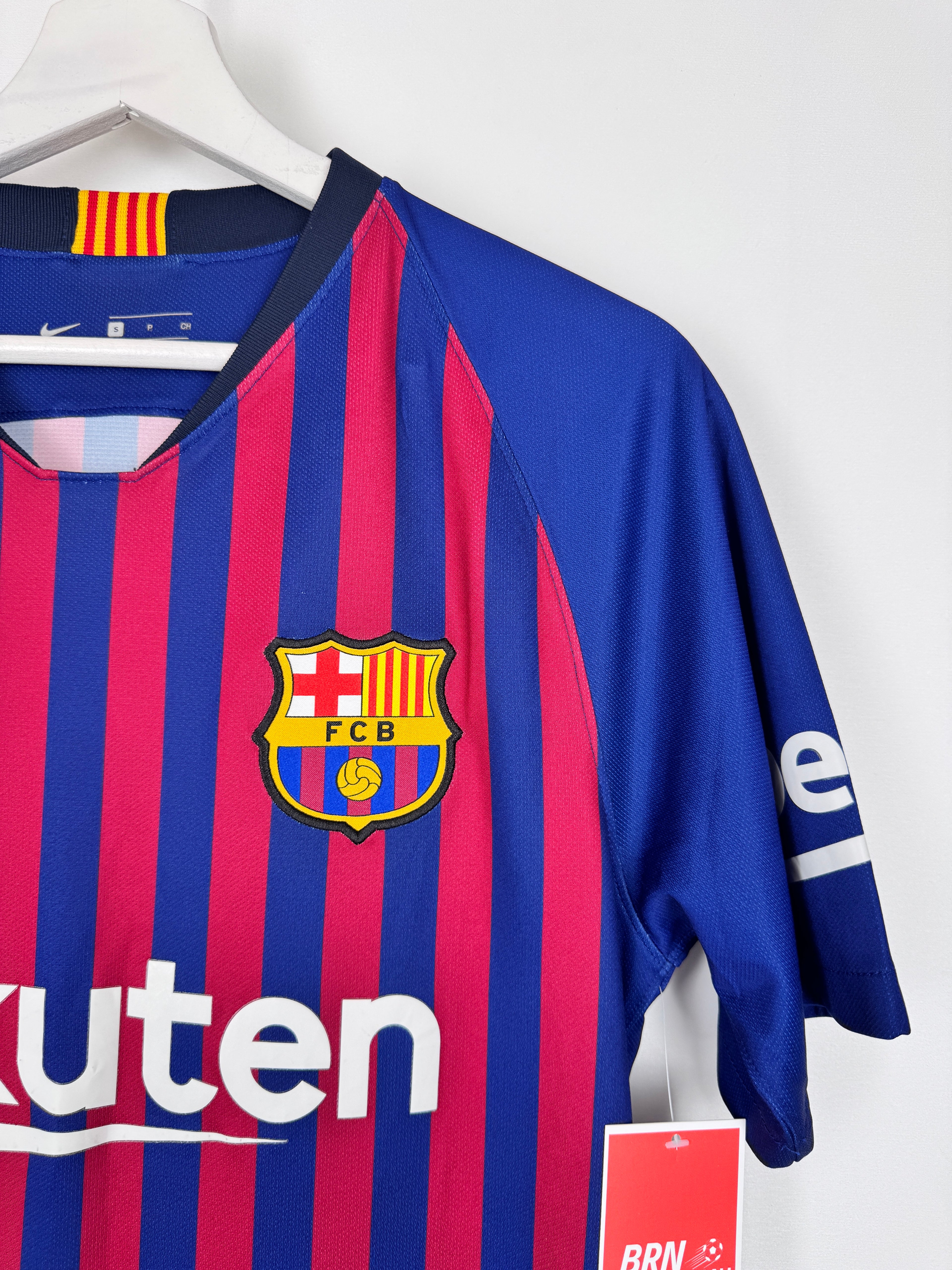MAILLOT DE FOOTBALL BARCELONE 2018/2019 DOMICILE - LEO MESSI #10 (S)