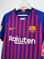 MAILLOT DE FOOTBALL BARCELONE 2018/2019 DOMICILE - LEO MESSI #10 (S)