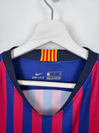 MAILLOT DE FOOTBALL BARCELONE 2018/2019 DOMICILE - LEO MESSI #10 (S)