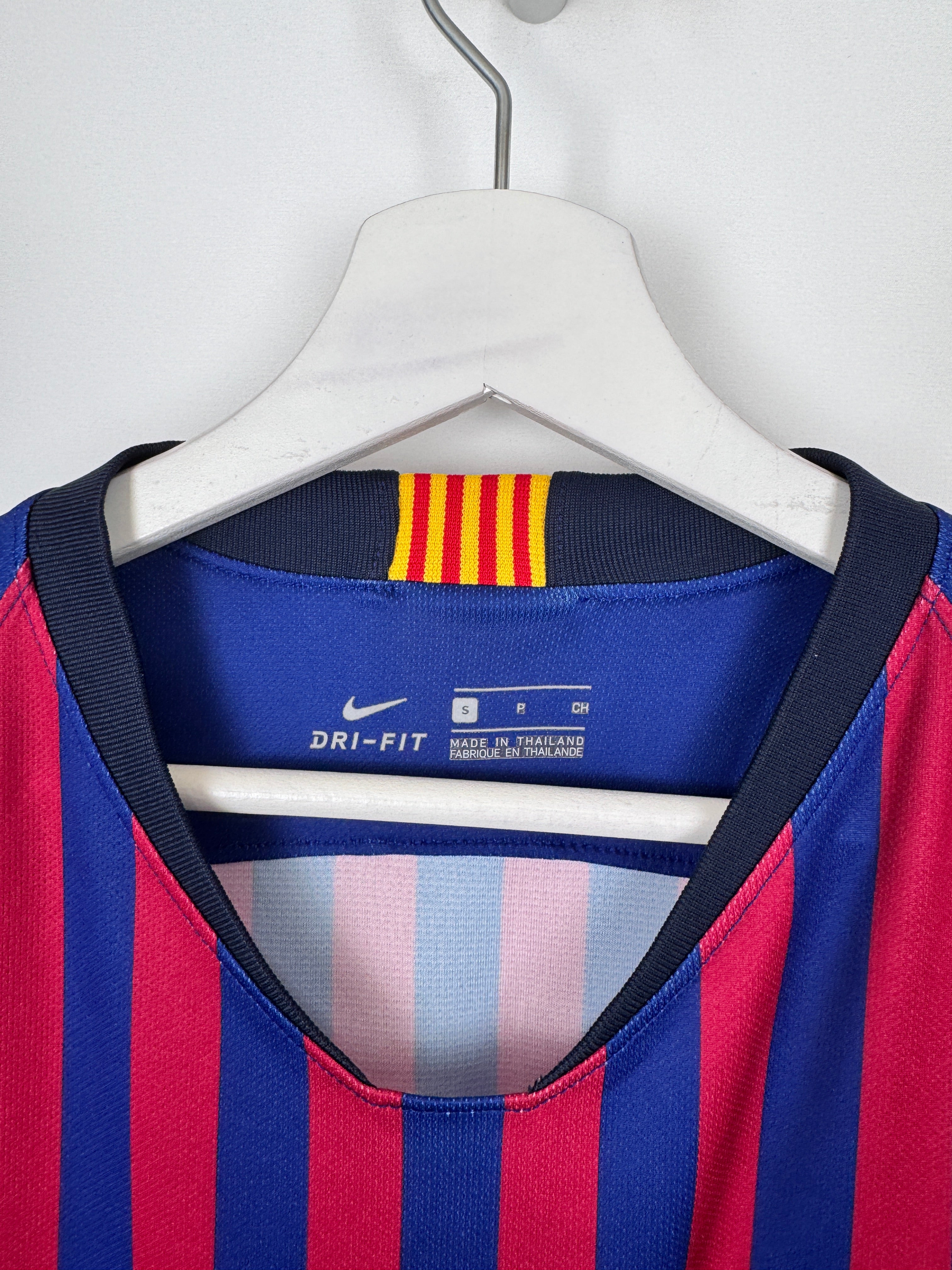 MAILLOT DE FOOTBALL BARCELONE 2018/2019 DOMICILE - LEO MESSI #10 (S)