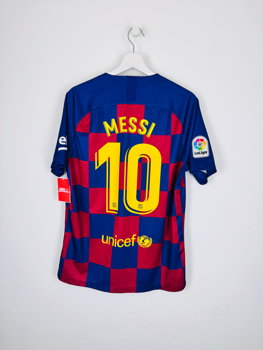 MAILLOT DE FOOTBALL BARCELONE 2019/2020 DOMICILE - LEO MESSI #10 (L)