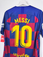 MAILLOT DE FOOTBALL BARCELONE 2019/2020 DOMICILE - LEO MESSI #10 (L)