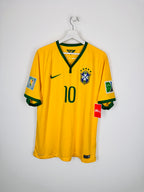 MAILLOT DE FOOTBALL BRÉSIL 2014 DOMICILE - NEYMAR JR #10 (XL)