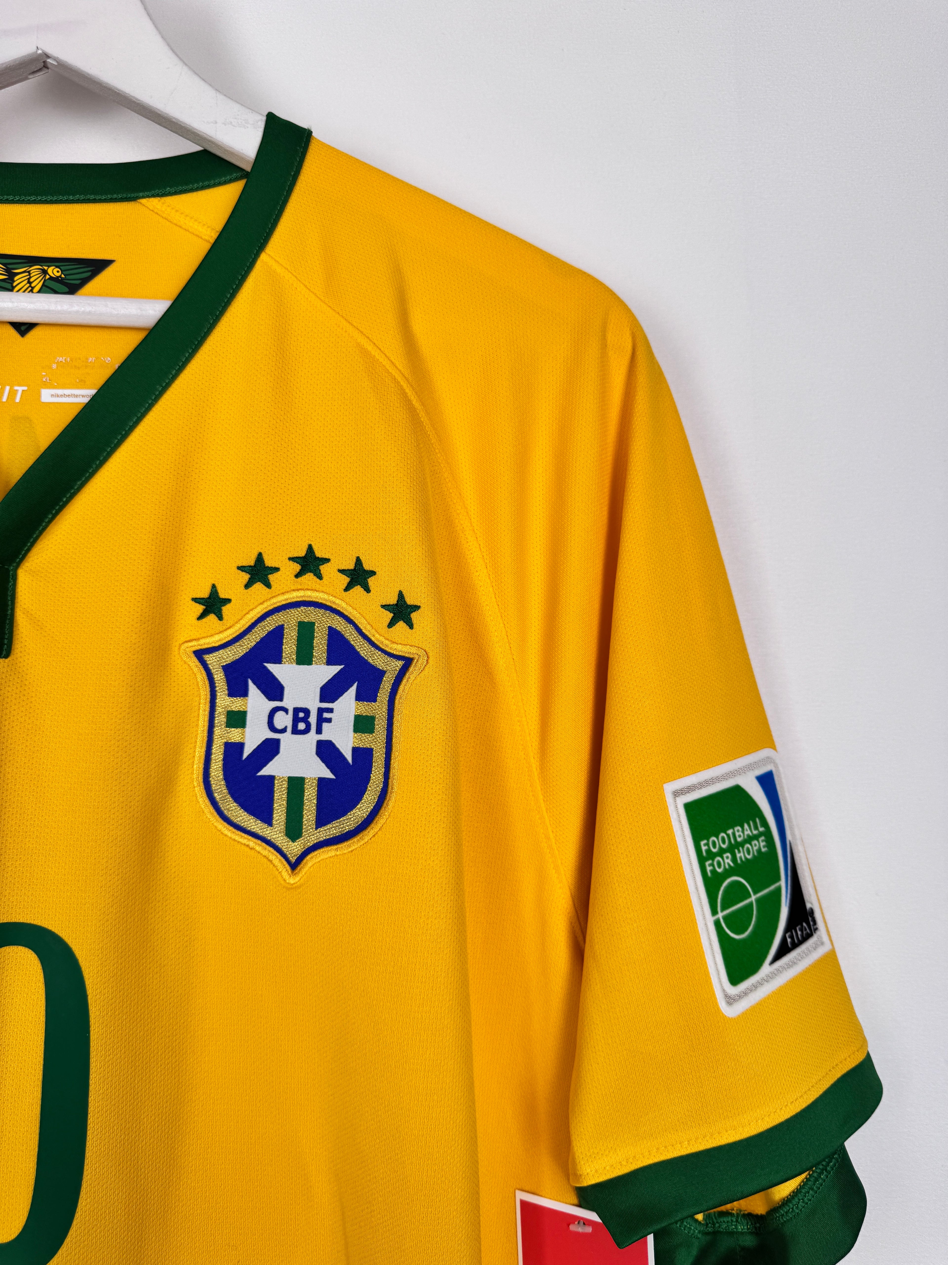 MAILLOT DE FOOTBALL BRÉSIL 2014 DOMICILE - NEYMAR JR #10 (XL)