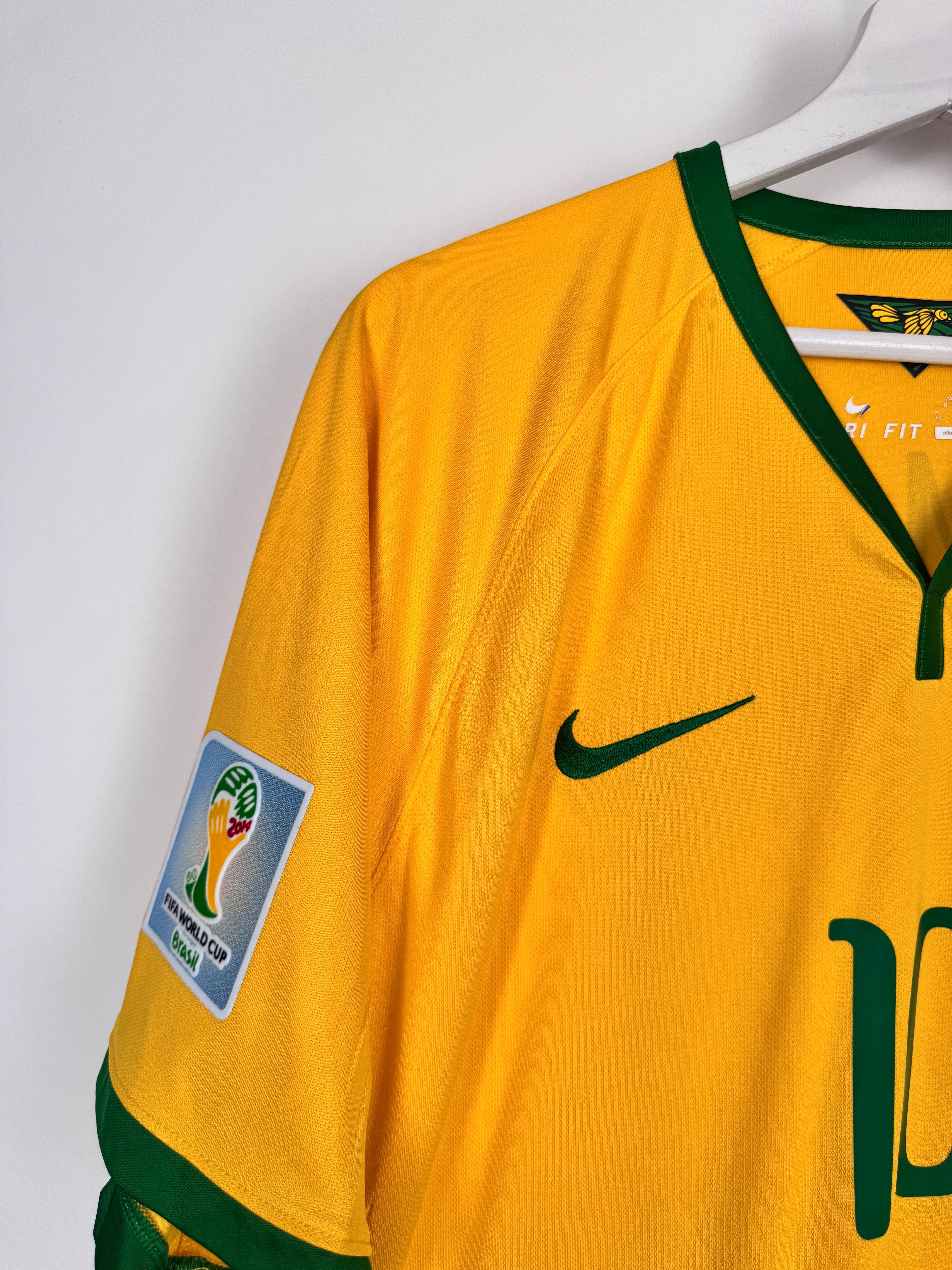MAILLOT DE FOOTBALL BRÉSIL 2014 DOMICILE - NEYMAR JR #10 (XL)