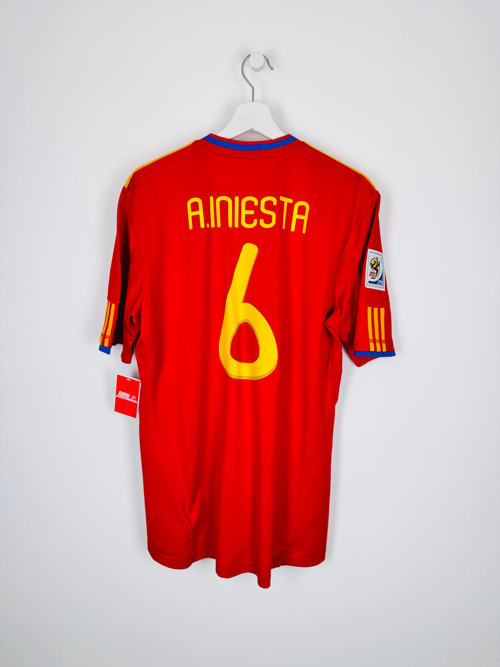 MAILLOT DE FOOTBALL ESPAGNE 2010 DOMICILE - ANDRES INIESTA #6 (L)