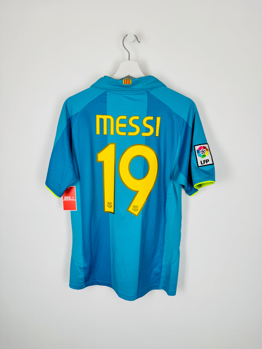 BARCELONA FOOTBALL SHIRT 2007/2008 AWAY - MESSI #19 (S)
