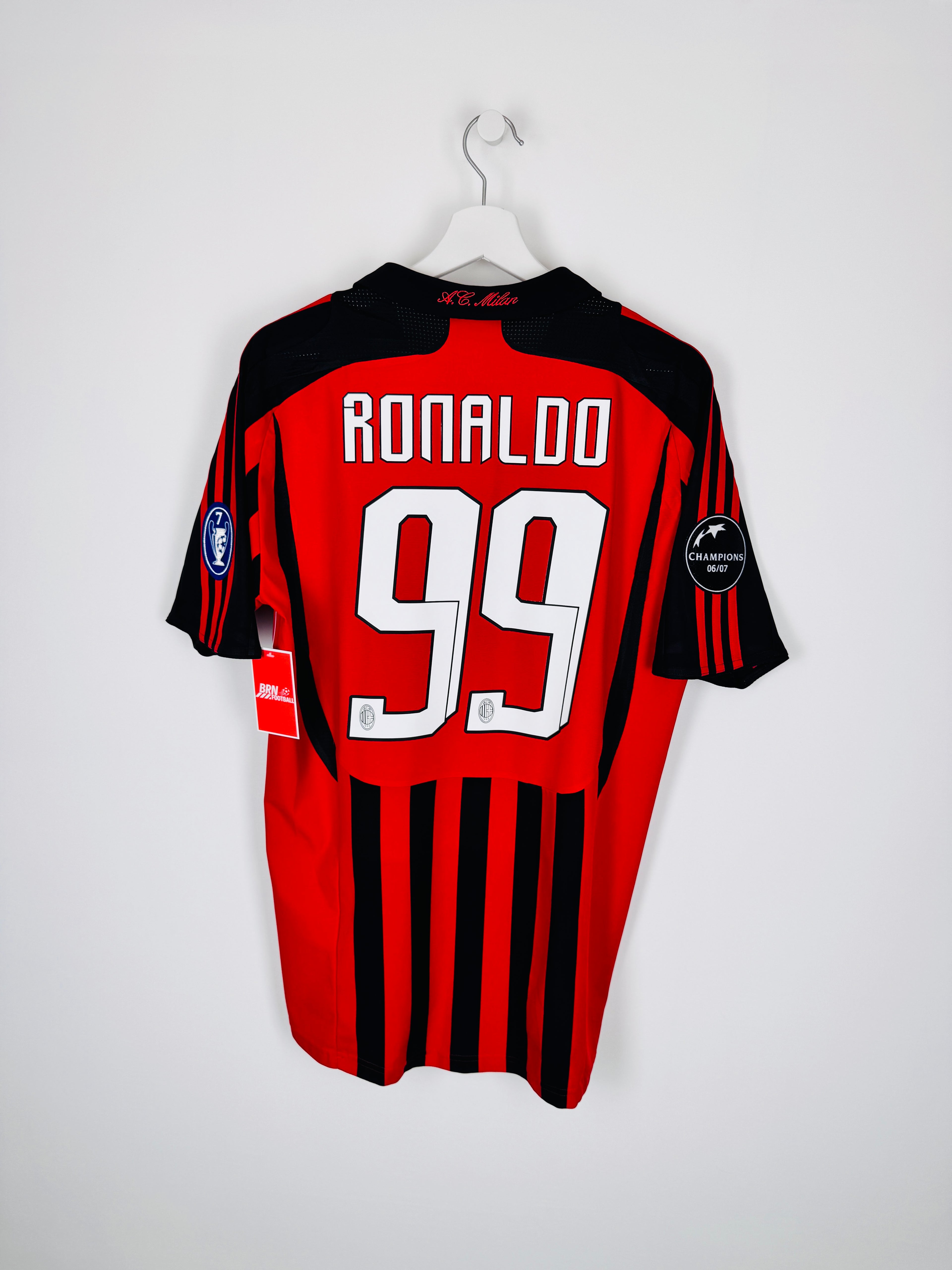 MAILLOT DE FOOTBALL AC MILAN 2007/2008 DOMICILE - RONALDO #99 (M)