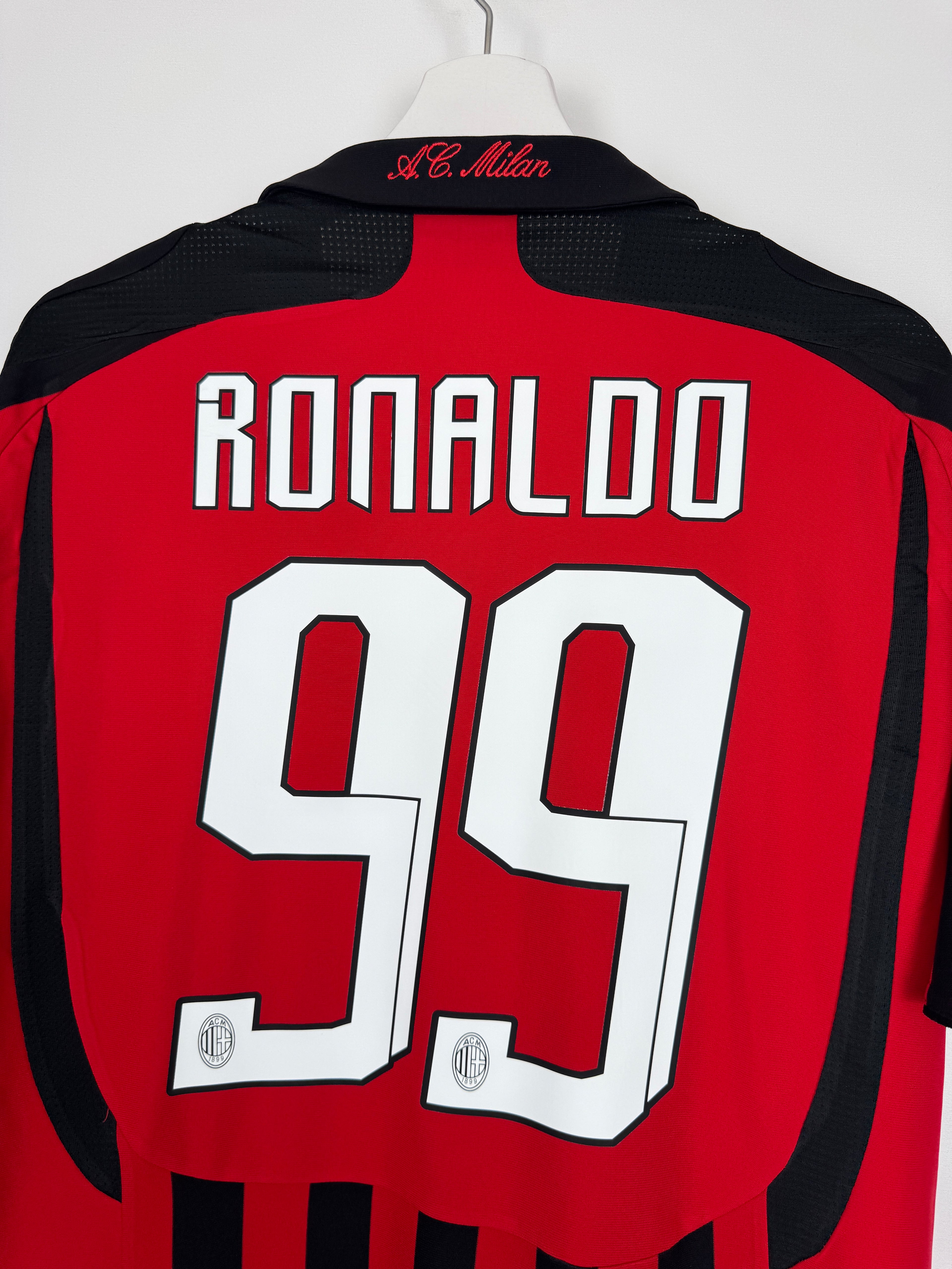 MAILLOT DE FOOTBALL AC MILAN 2007/2008 DOMICILE - RONALDO #99 (M)