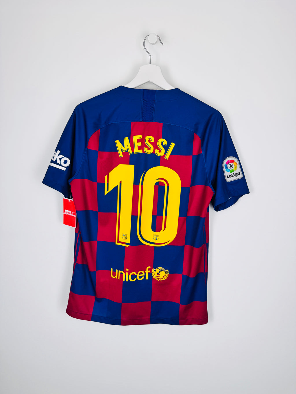 MAILLOT DE FOOTBALL BARCELONE 2019/2020 DOMICILE - LEO MESSI #10 (M)