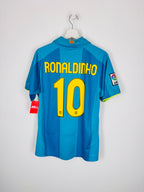 MAILLOT DE FOOTBALL BARCELONE 2007/2009 EXTÉRIEUR - RONALDINHO #10 (S)