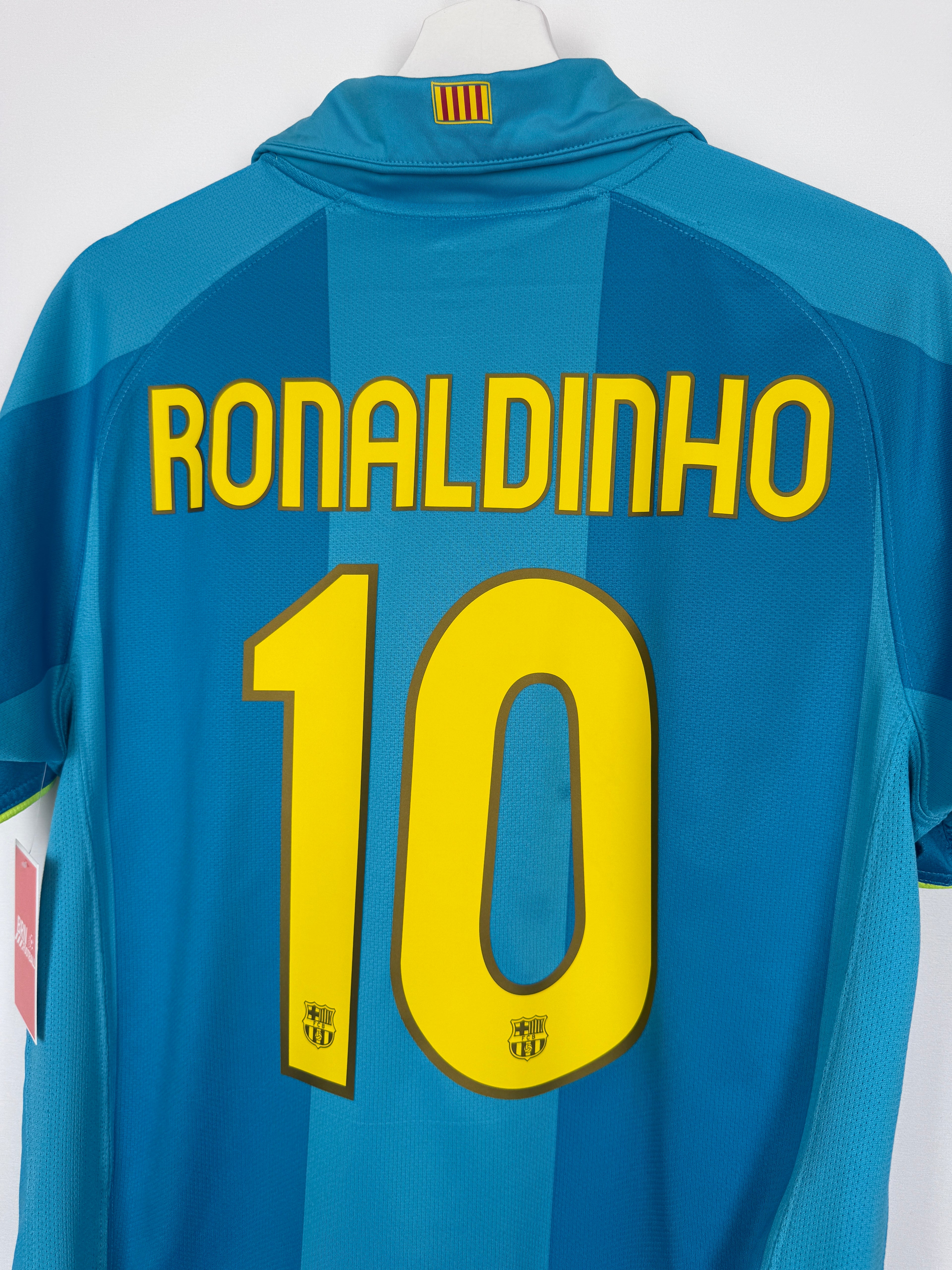 MAILLOT DE FOOTBALL BARCELONE 2007/2009 EXTÉRIEUR - RONALDINHO #10 (S)