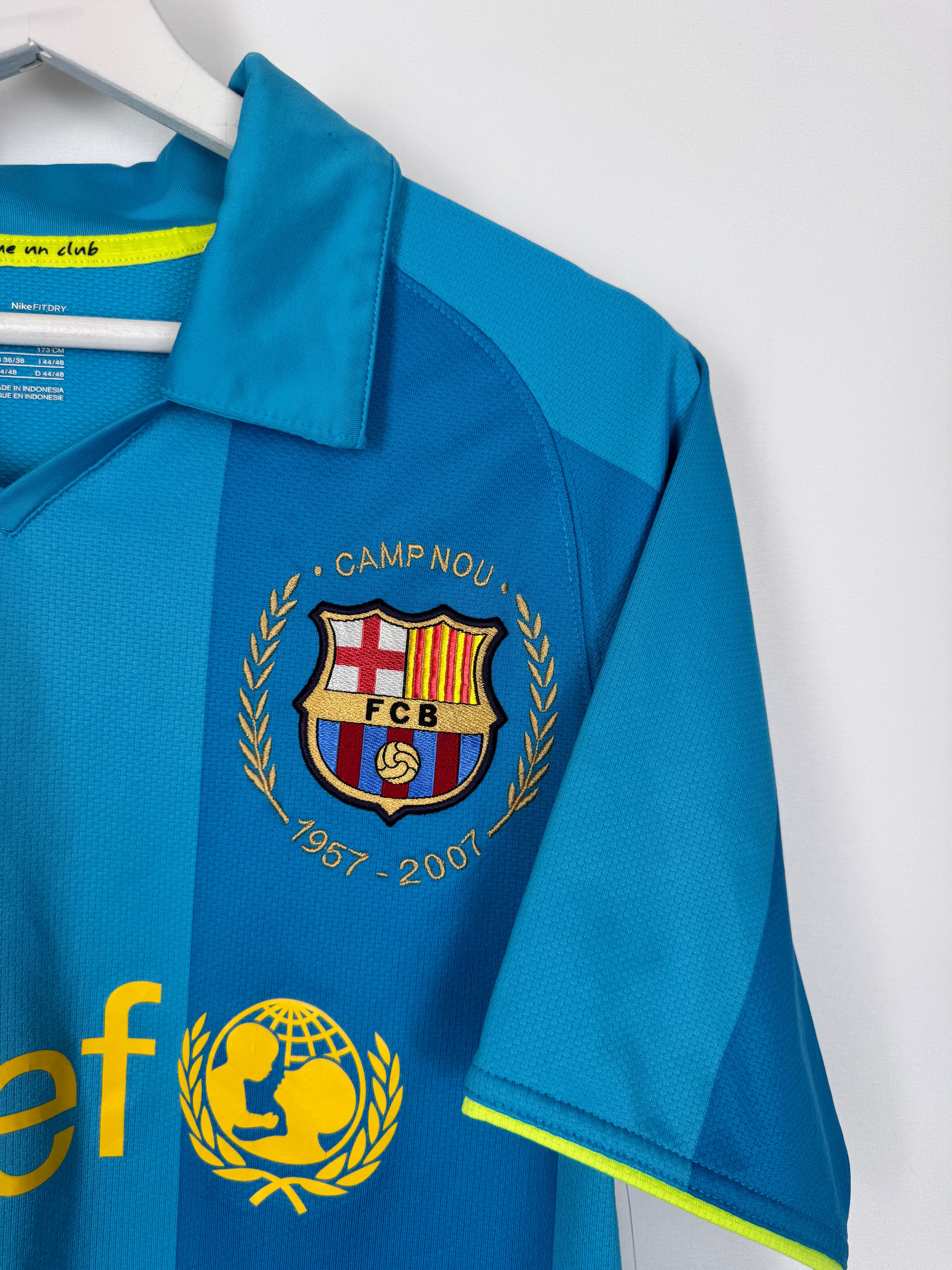 MAILLOT DE FOOTBALL BARCELONE 2007/2009 EXTÉRIEUR - RONALDINHO #10 (S)