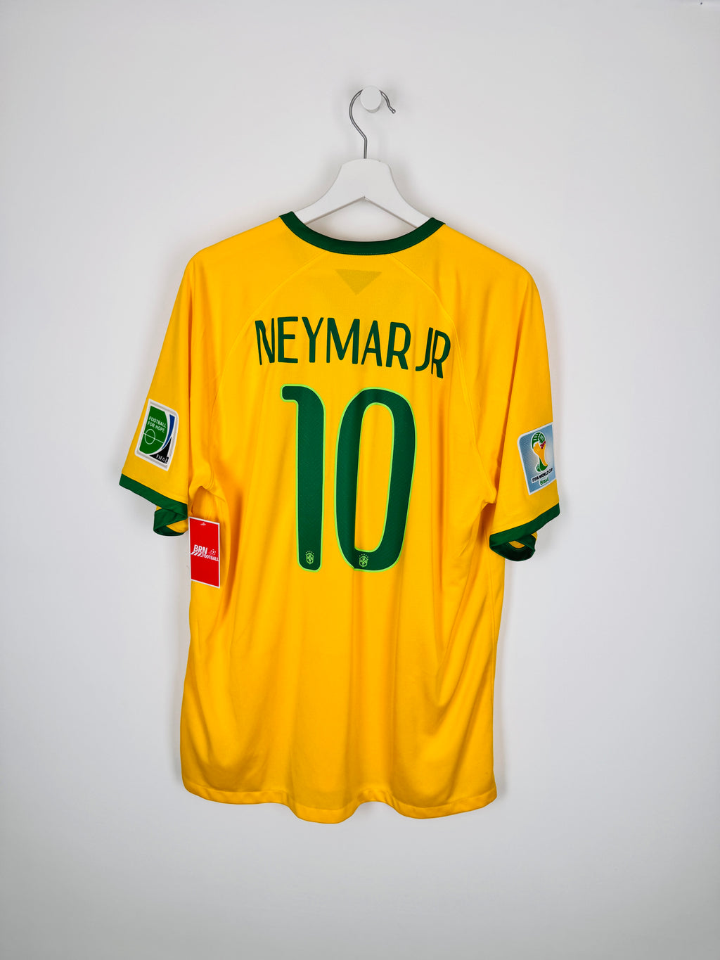 MAILLOT DE FOOTBALL BRÉSIL 2014 DOMICILE - NEYMAR JR #10 (XL)