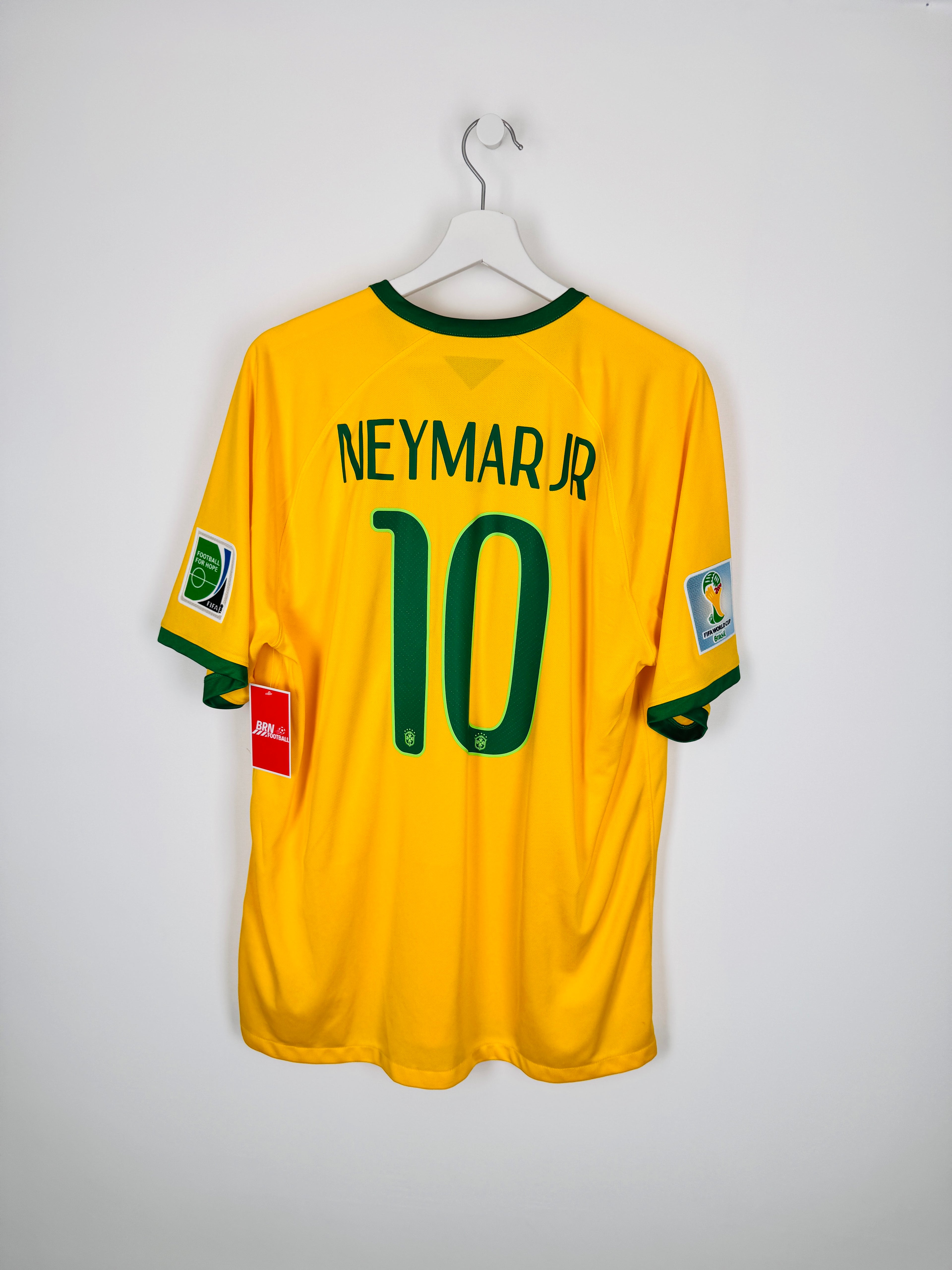 MAILLOT DE FOOTBALL BRÉSIL 2014 DOMICILE - NEYMAR JR #10 (XL)