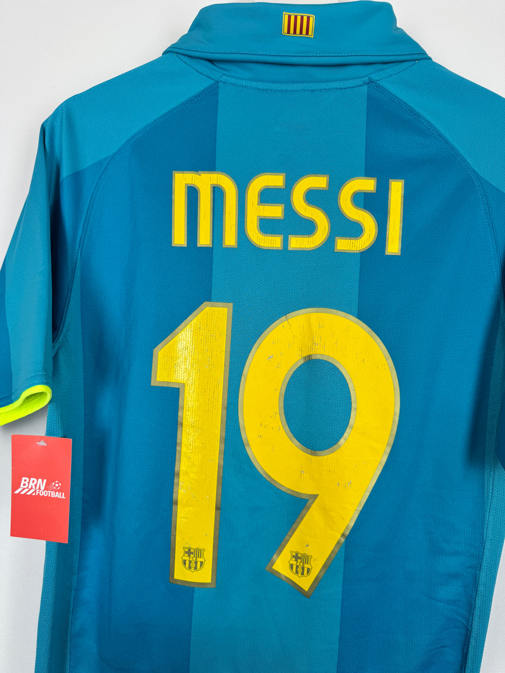 BARCELONA FOOTBALL SHIRT 2007/2008 AWAY - MESSI #19 (S)