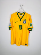 MAILLOT DE FOOTBALL BRÉSIL 2014 DOMICILE - NEYMAR JR #10 (XL)