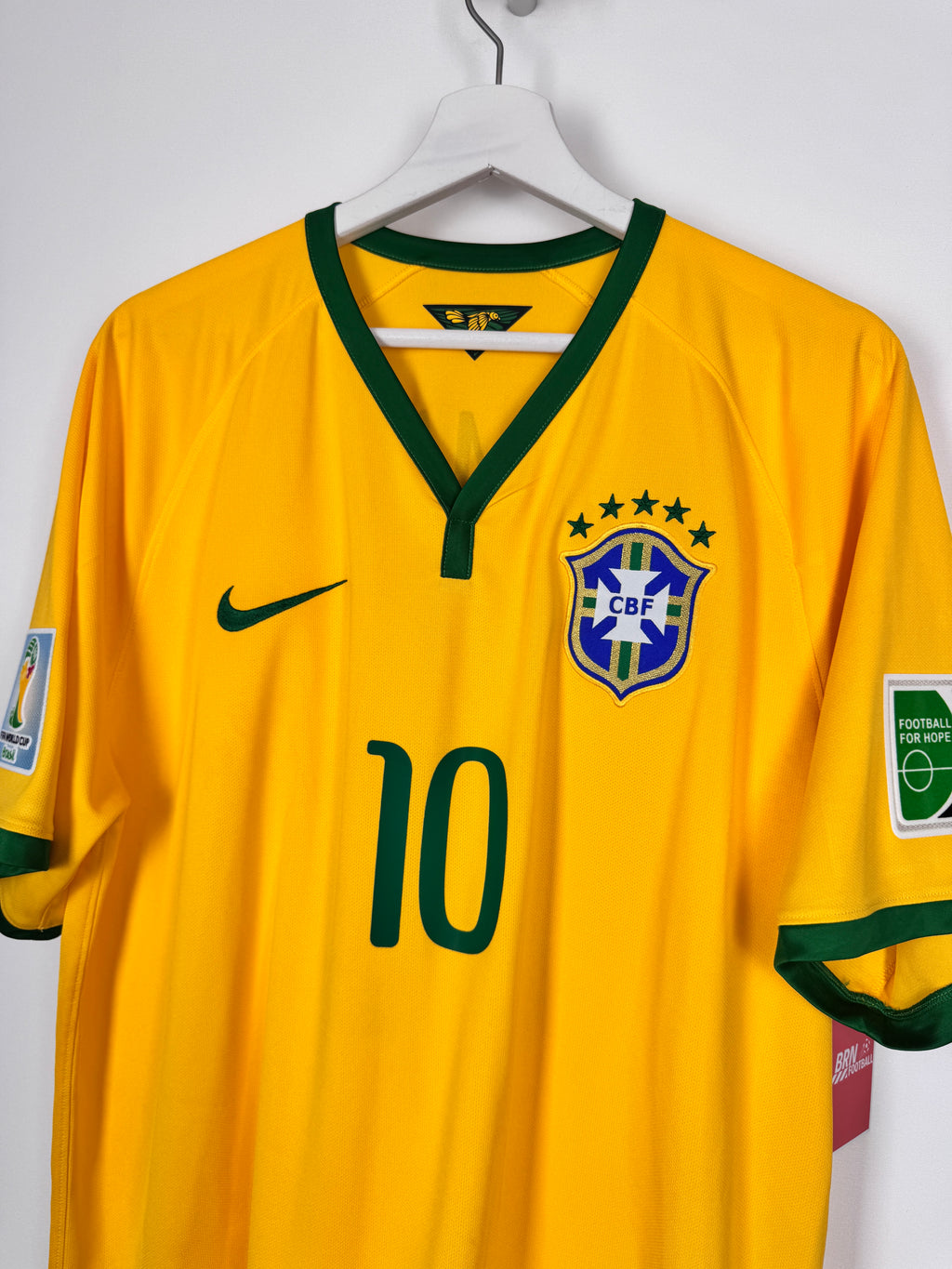MAILLOT DE FOOTBALL BRÉSIL 2014 DOMICILE - NEYMAR JR #10 (XL)