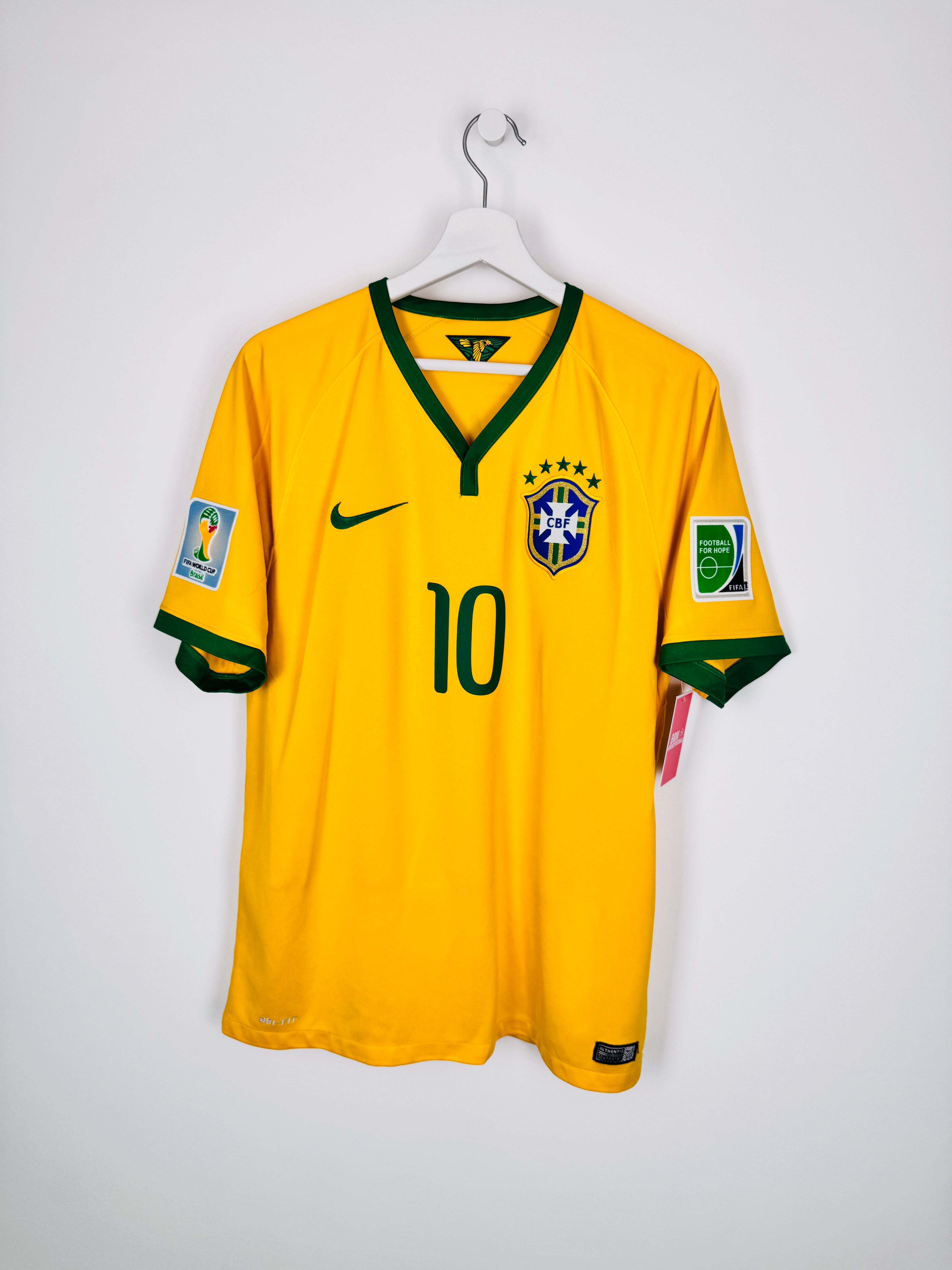 MAILLOT DE FOOTBALL BRÉSIL 2014 DOMICILE - NEYMAR JR #10 (L)