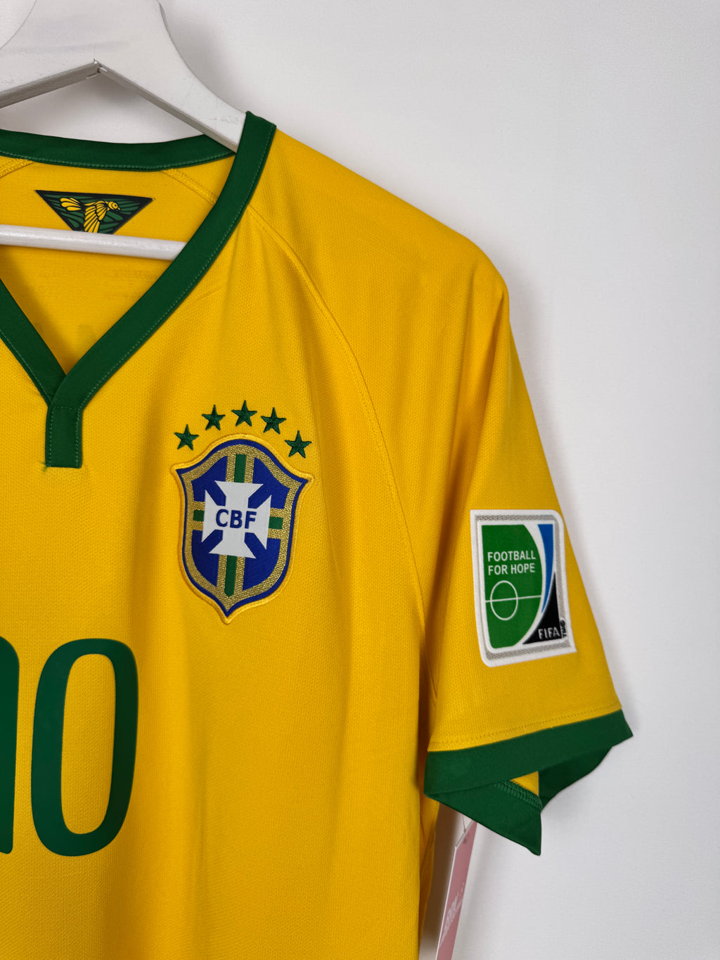 MAILLOT DE FOOTBALL BRÉSIL 2014 DOMICILE - NEYMAR JR #10 (L)