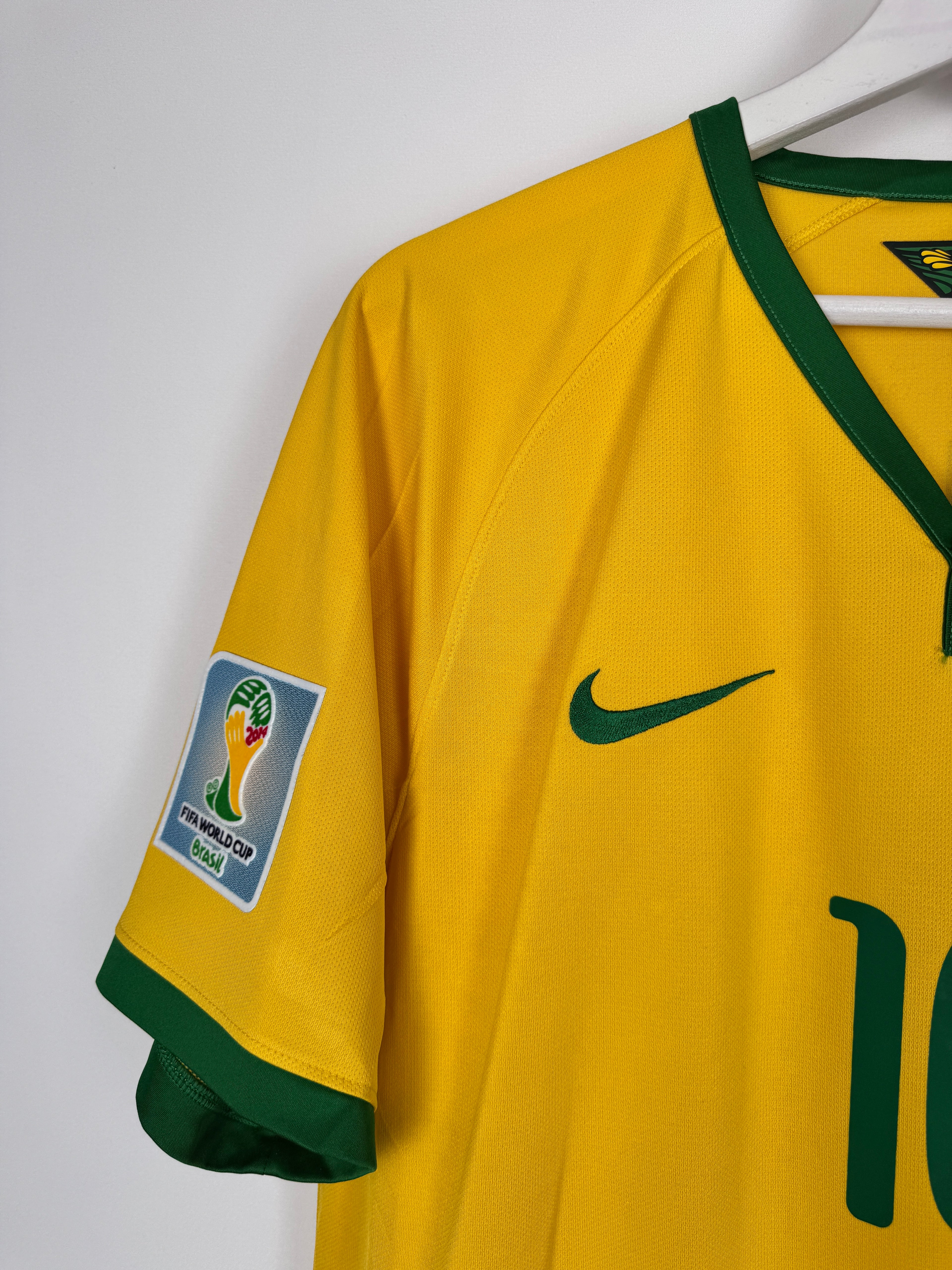 MAILLOT DE FOOTBALL BRÉSIL 2014 DOMICILE - NEYMAR JR #10 (L)