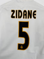 REAL MADRID 2003/2004 HOME FOOTBALL SHIRT - ZIDANE #5 (M)