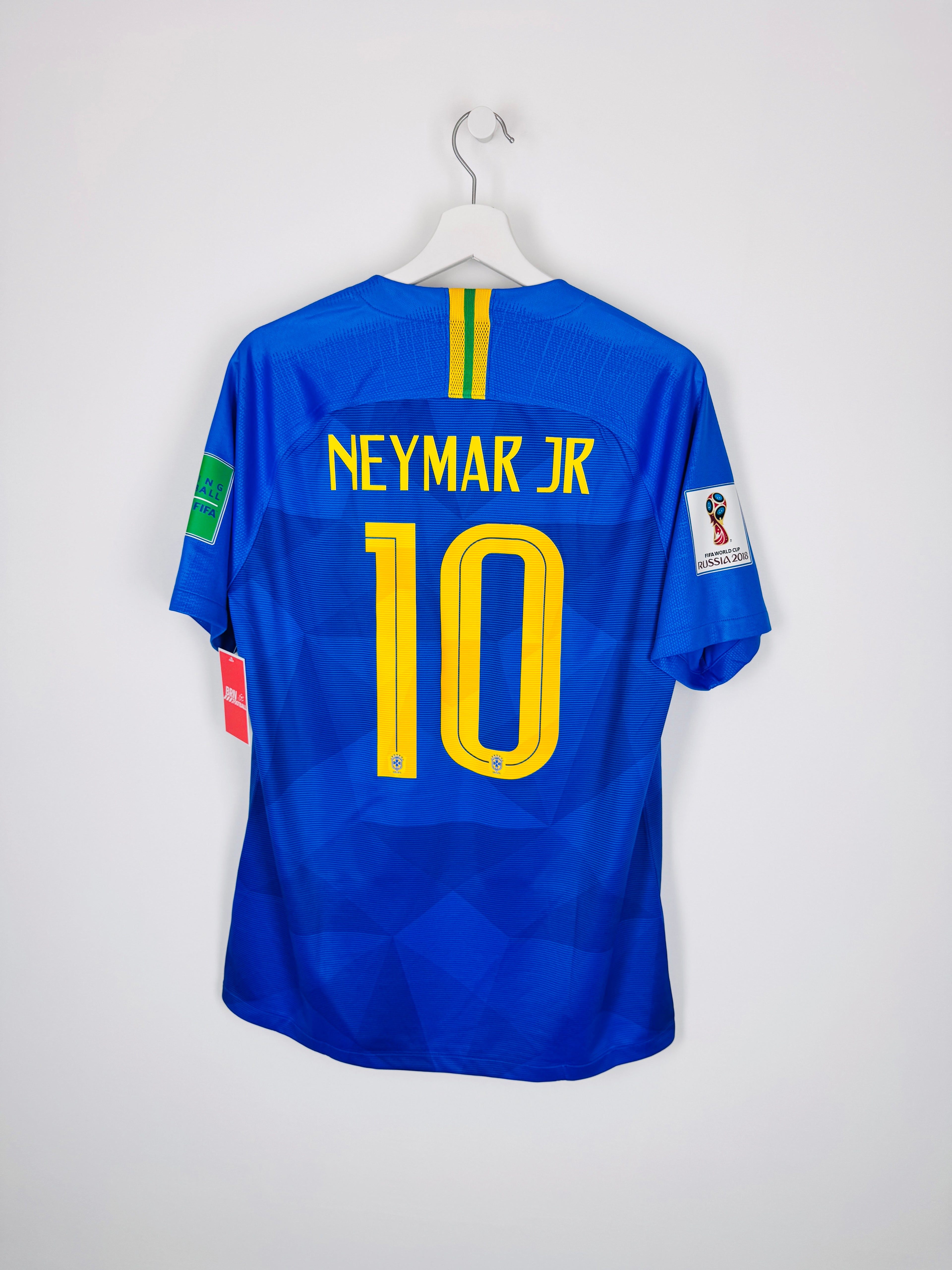 MAILLOT DE FOOTBALL BRÉSIL 2018 EXTÉRIEUR - NEYMAR JR #10 (M)