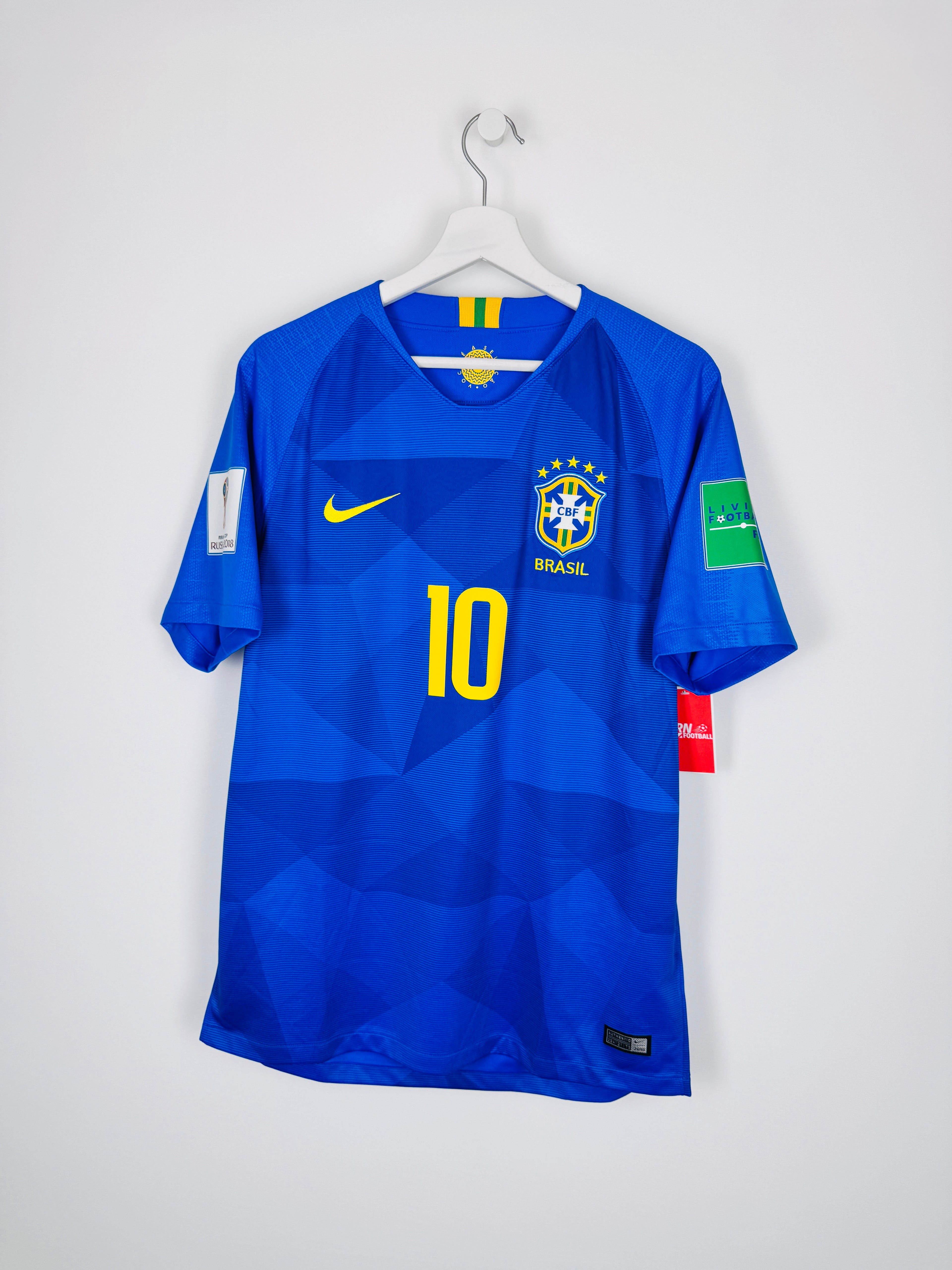 MAILLOT DE FOOTBALL BRÉSIL 2018 EXTÉRIEUR - NEYMAR JR #10 (M)