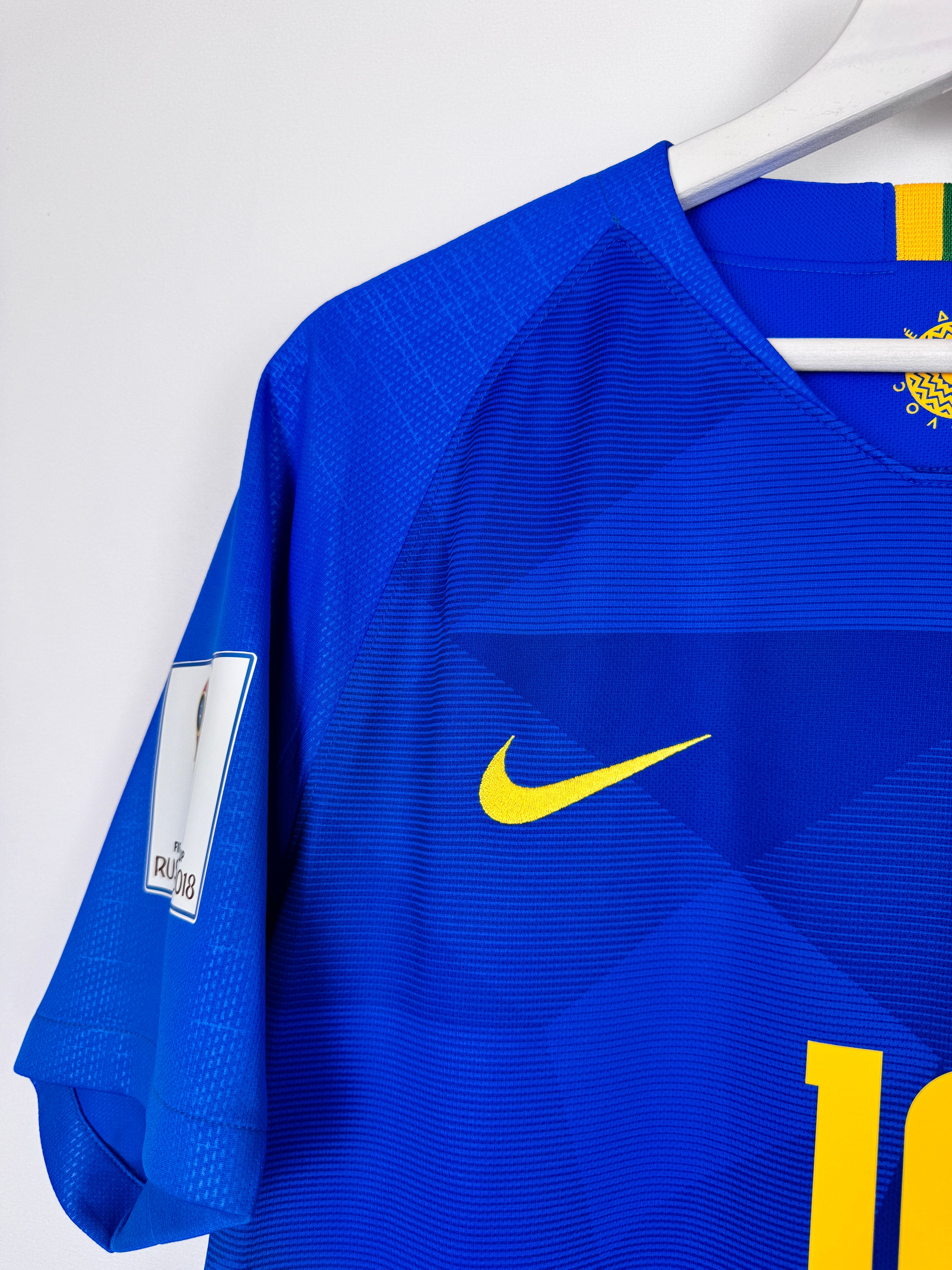 MAILLOT DE FOOTBALL BRÉSIL 2018 EXTÉRIEUR - NEYMAR JR #10 (M)