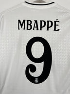 REAL MADRID 2024/2025 HOME FOOTBALL JERSEY NEW - MBAPPÉ #9 (L)