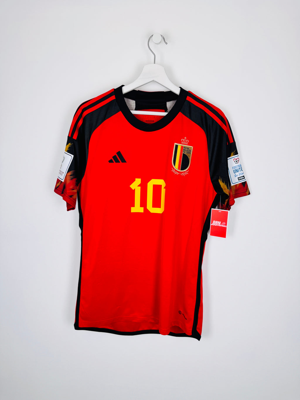 MAILLOT DE FOOTBALL BELGIQUE 2022 DOMICILE - EDEN HAZARD #10 (M)