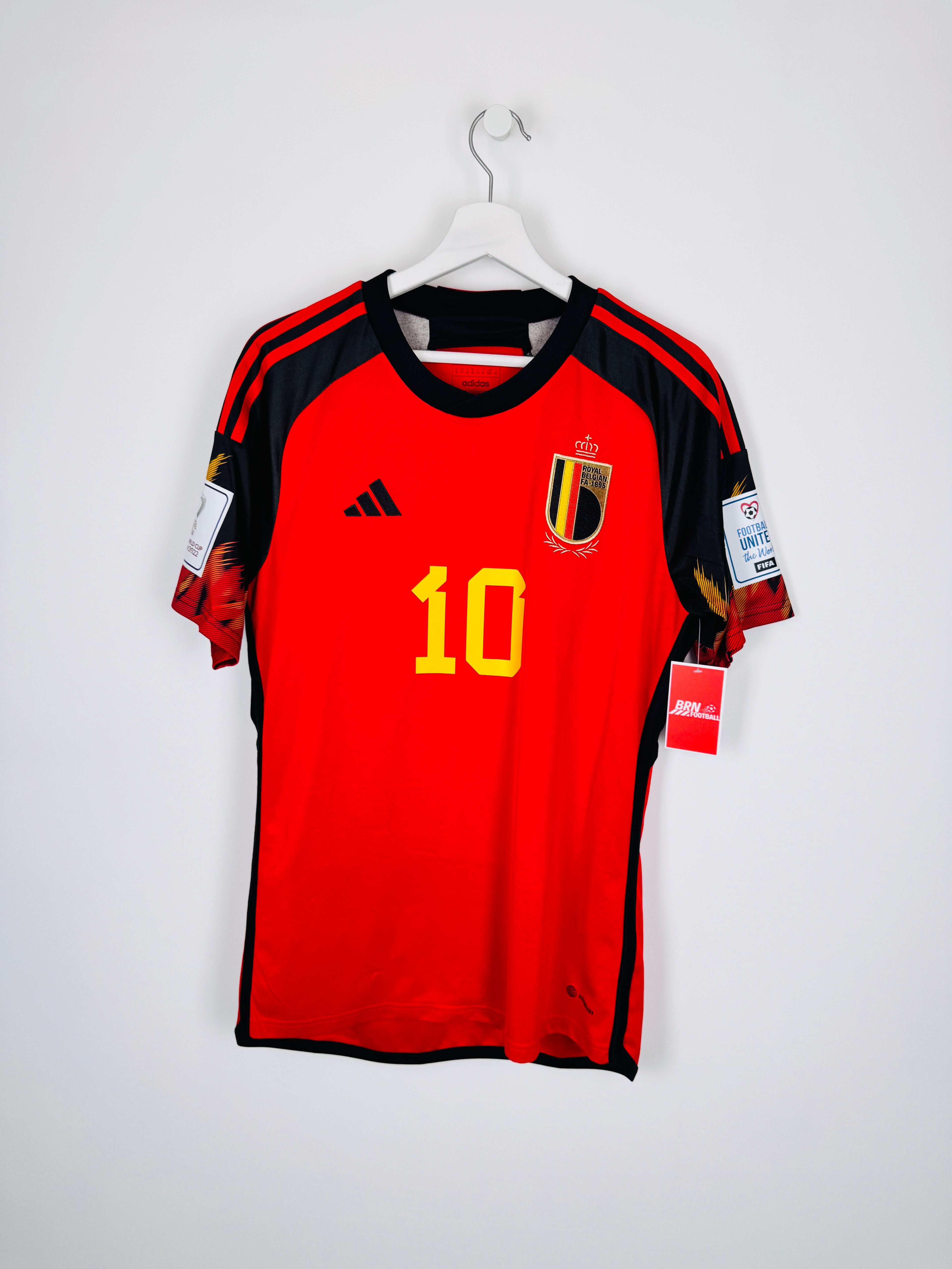 MAILLOT DE FOOTBALL BELGIQUE 2022 DOMICILE - EDEN HAZARD #10 (M)