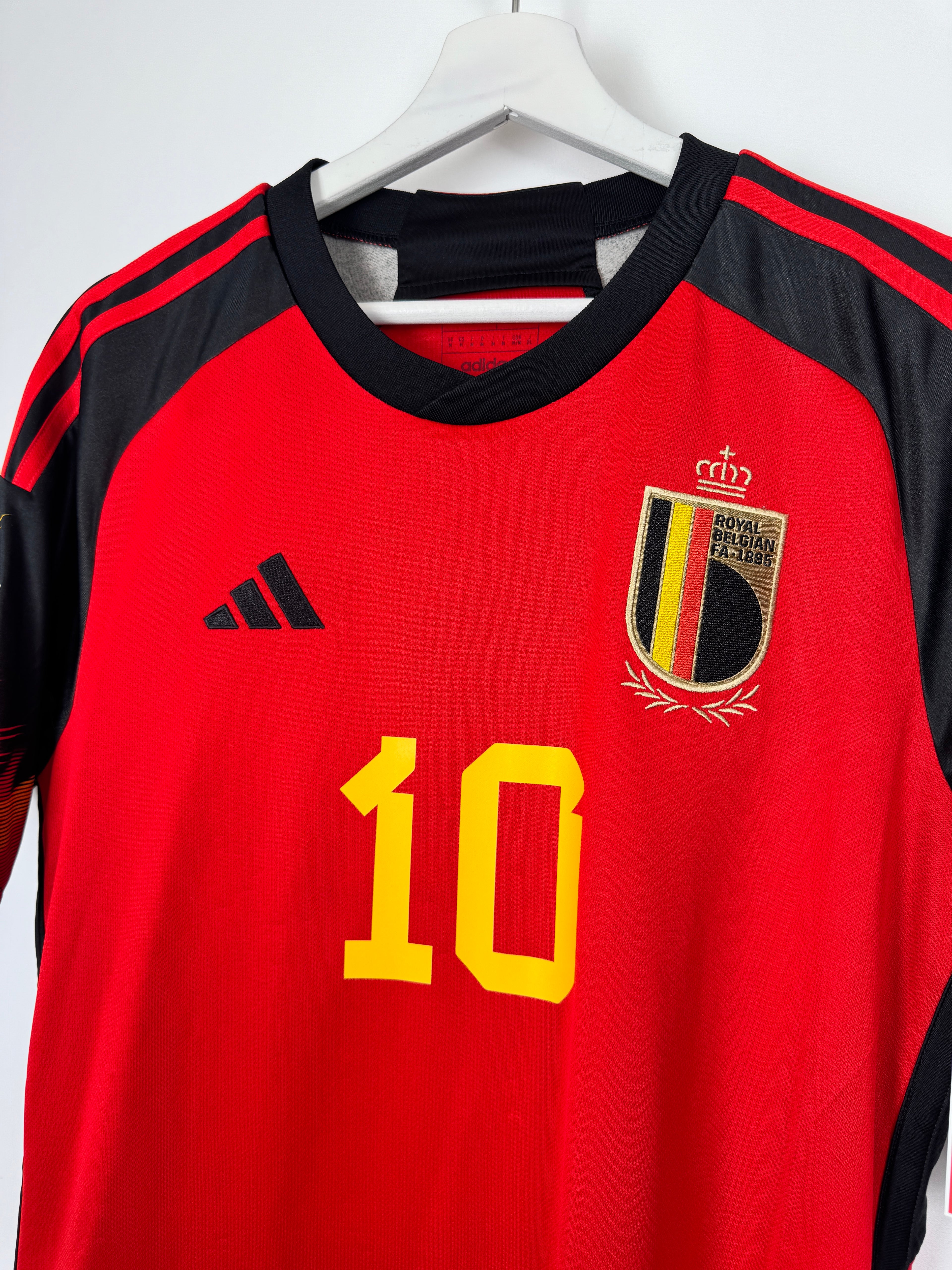 MAILLOT DE FOOTBALL BELGIQUE 2022 DOMICILE - EDEN HAZARD #10 (M)