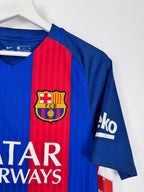 MAILLOT DE FOOTBALL BARCELONE 2016/2017 DOMICILE - LEO MESSI #10 (S)