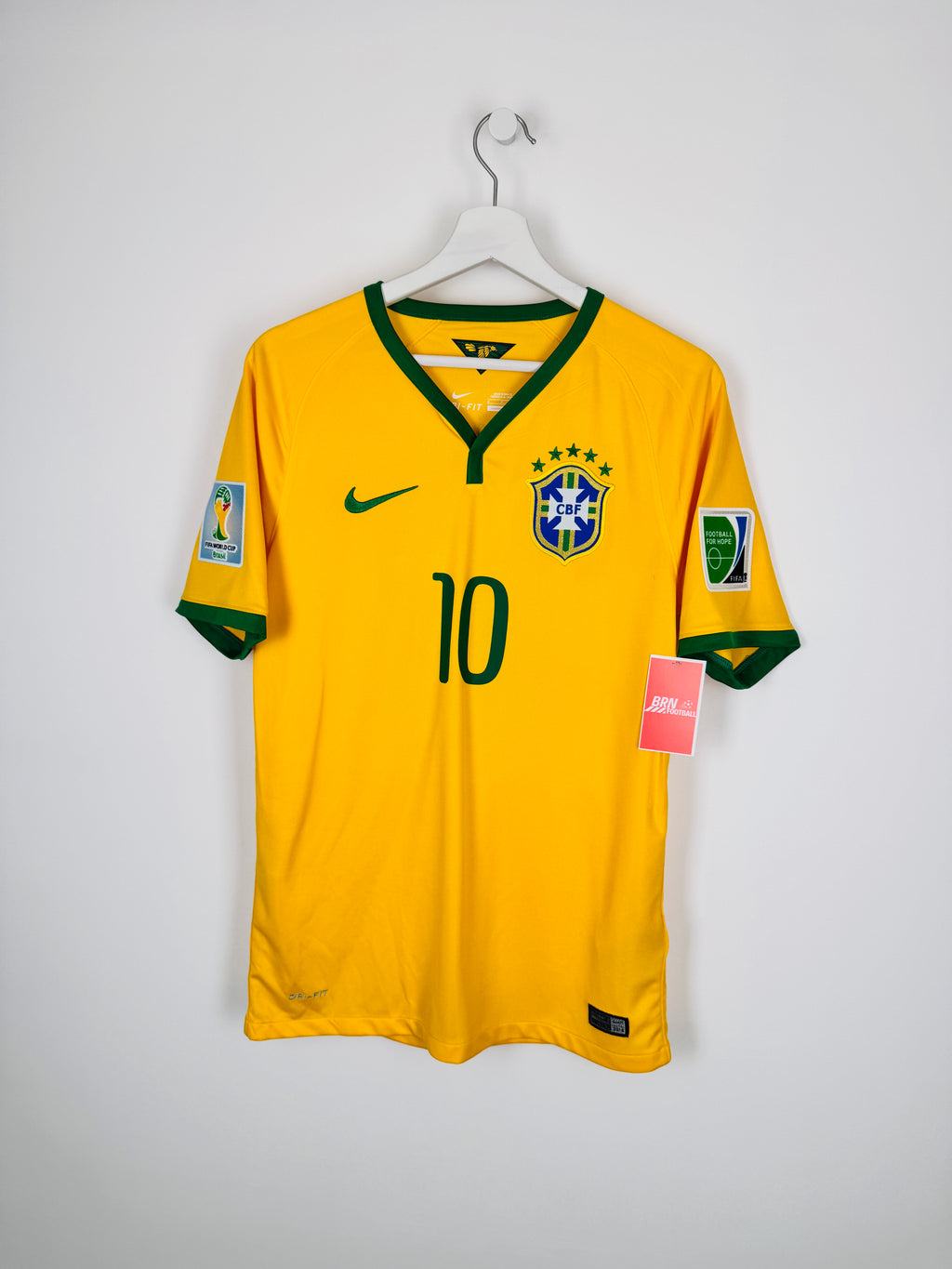 MAILLOT DE FOOTBALL BRÉSIL 2014 DOMICILE - NEYMAR JR #10 (S)
