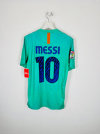 BARCELONA 2010/2011 AWAY FOOTBALL SHIRT - MESSI #10 (S)