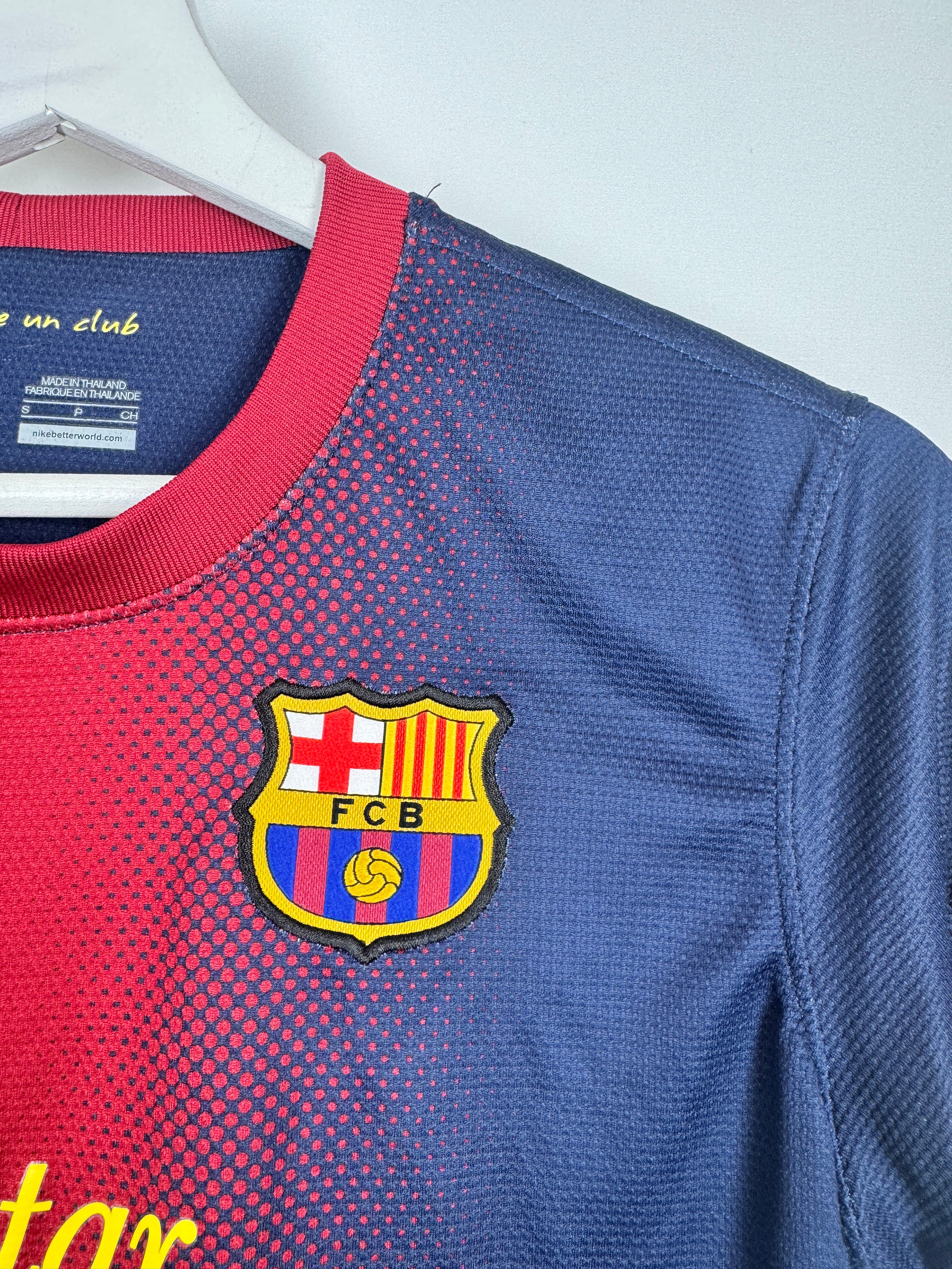 BARCELONA 2012/2013 HOME FOOTBALL JERSEY (S/36 WOMEN'S CUT)