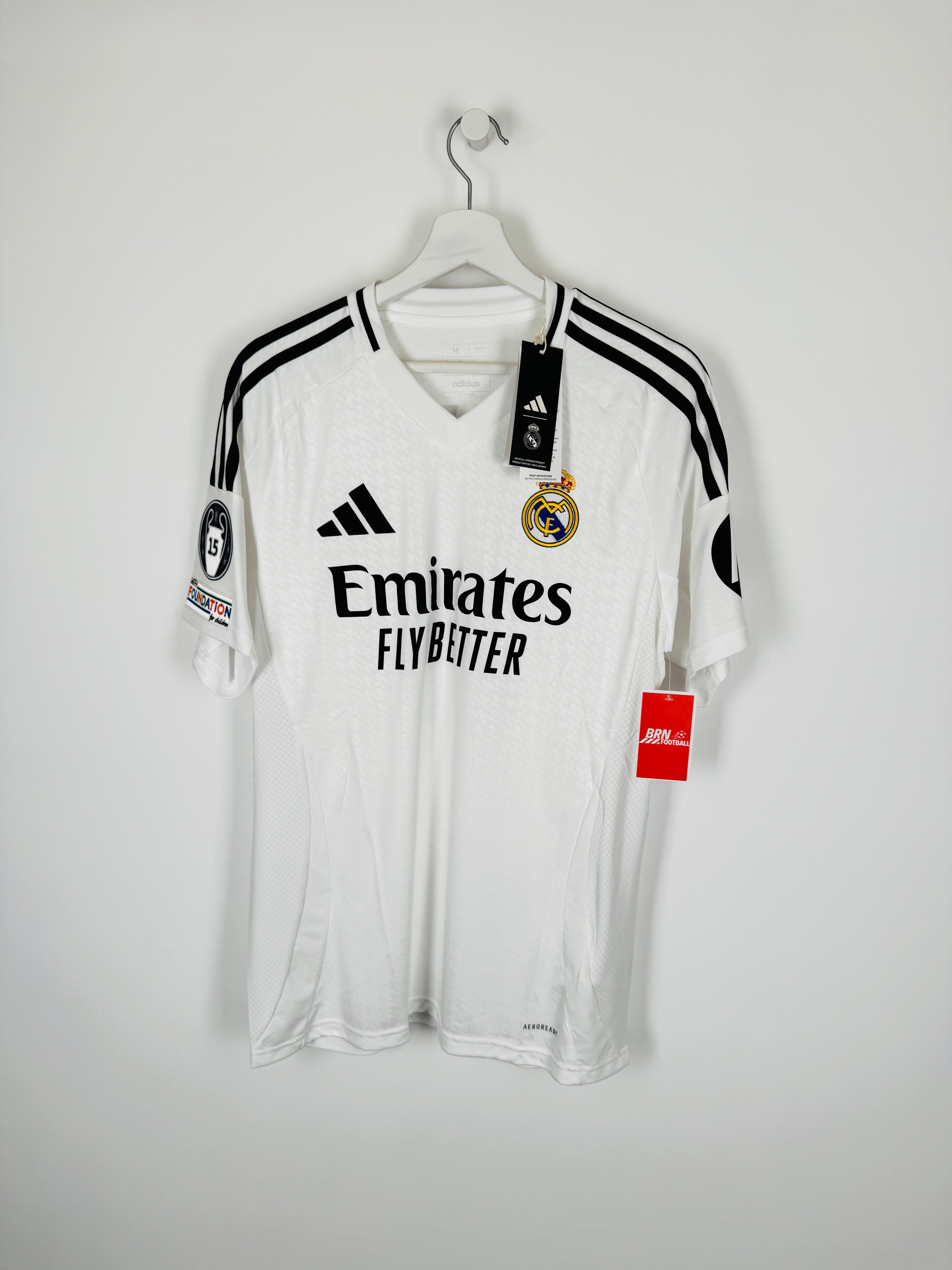 REAL MADRID 2024/2025 HOME FOOTBALL JERSEY NEW - MBAPPE #9 (M)