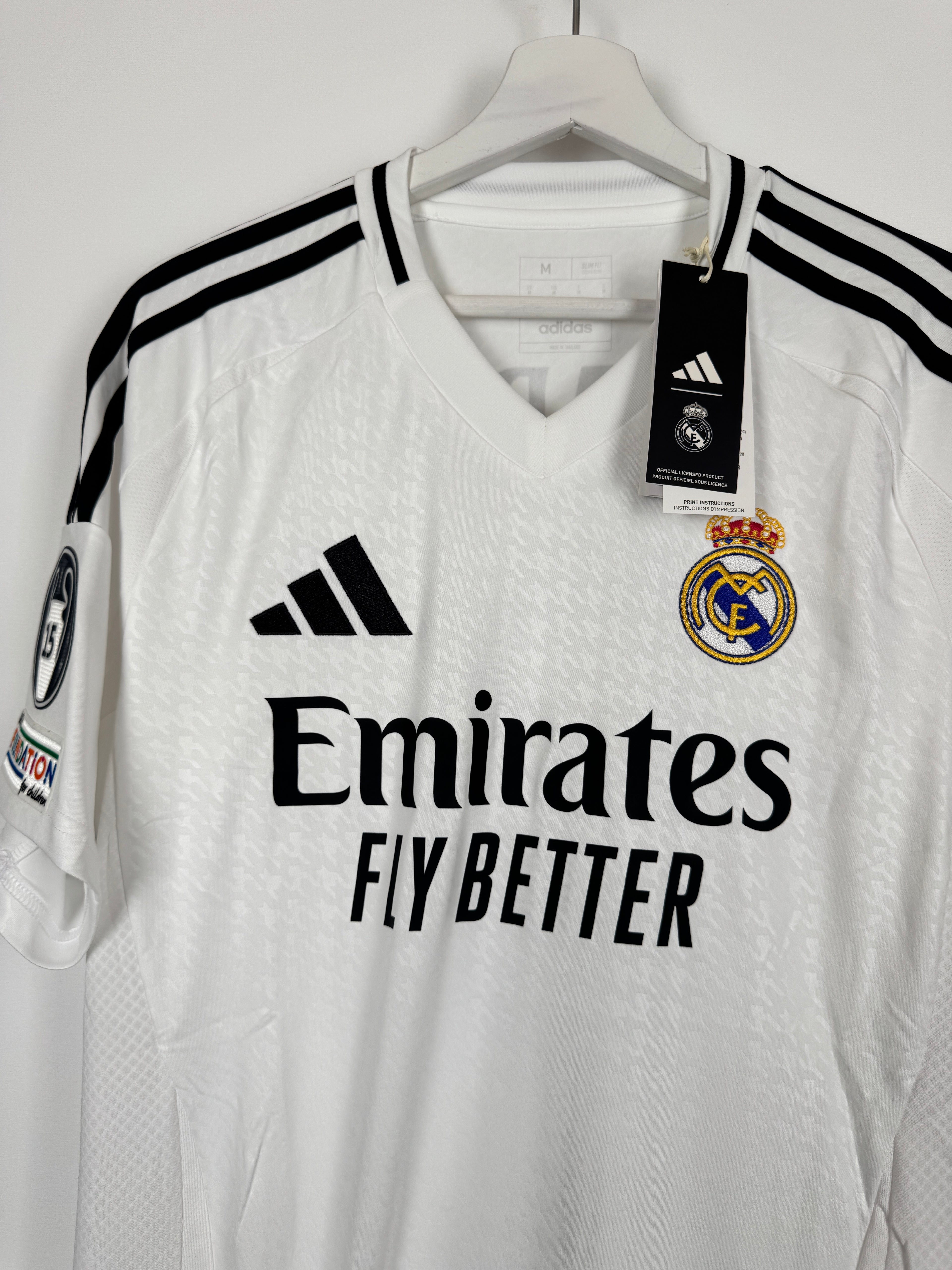 REAL MADRID 2024/2025 HOME FOOTBALL JERSEY NEW - MBAPPE #9 (M)