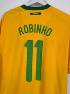 MAILLOT DE FOOTBALL BRÉSIL 2010 DOMICILE - ROBINHO #11 (L)