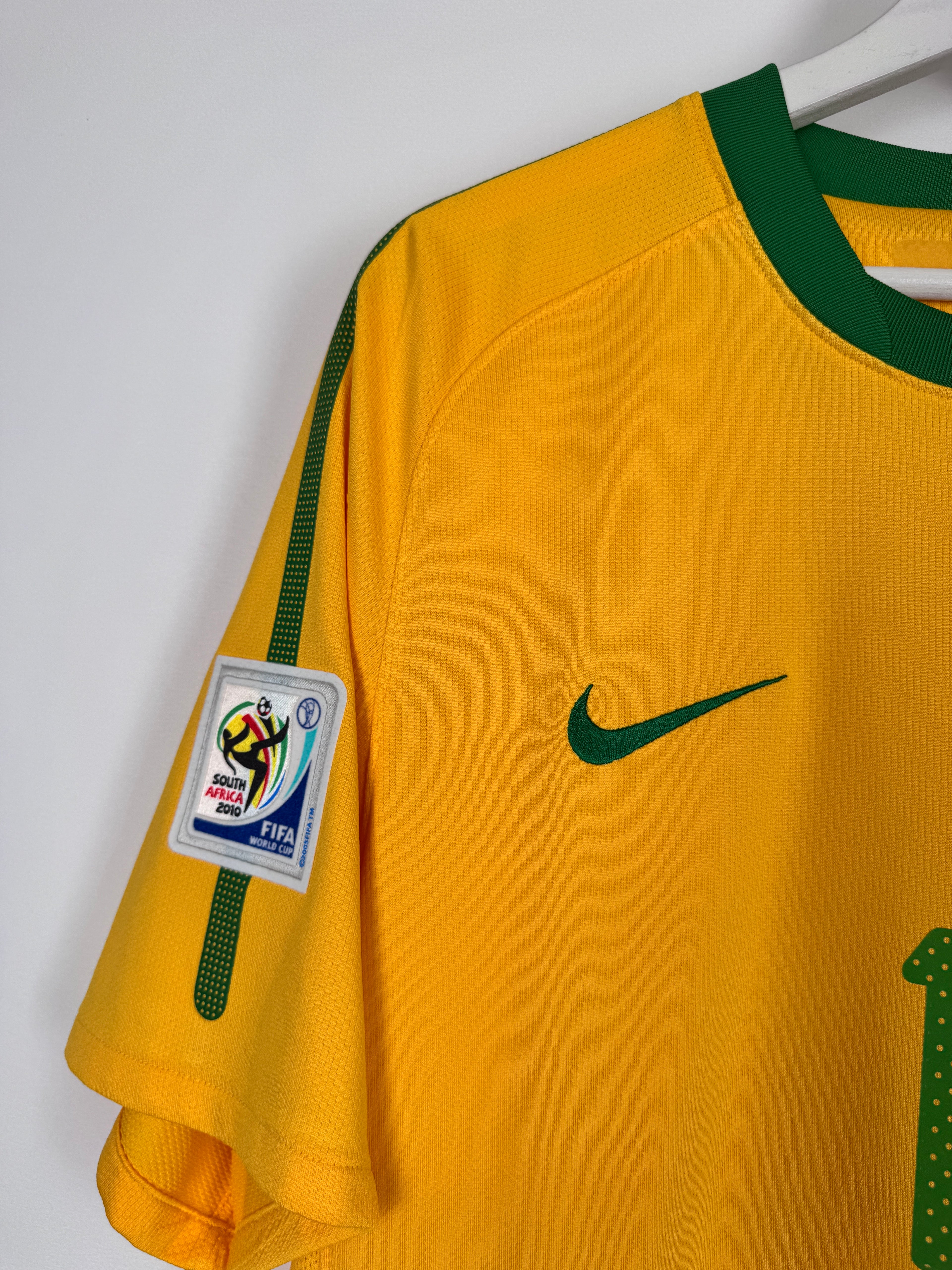 MAILLOT DE FOOTBALL BRÉSIL 2010 DOMICILE - ROBINHO #11 (L)