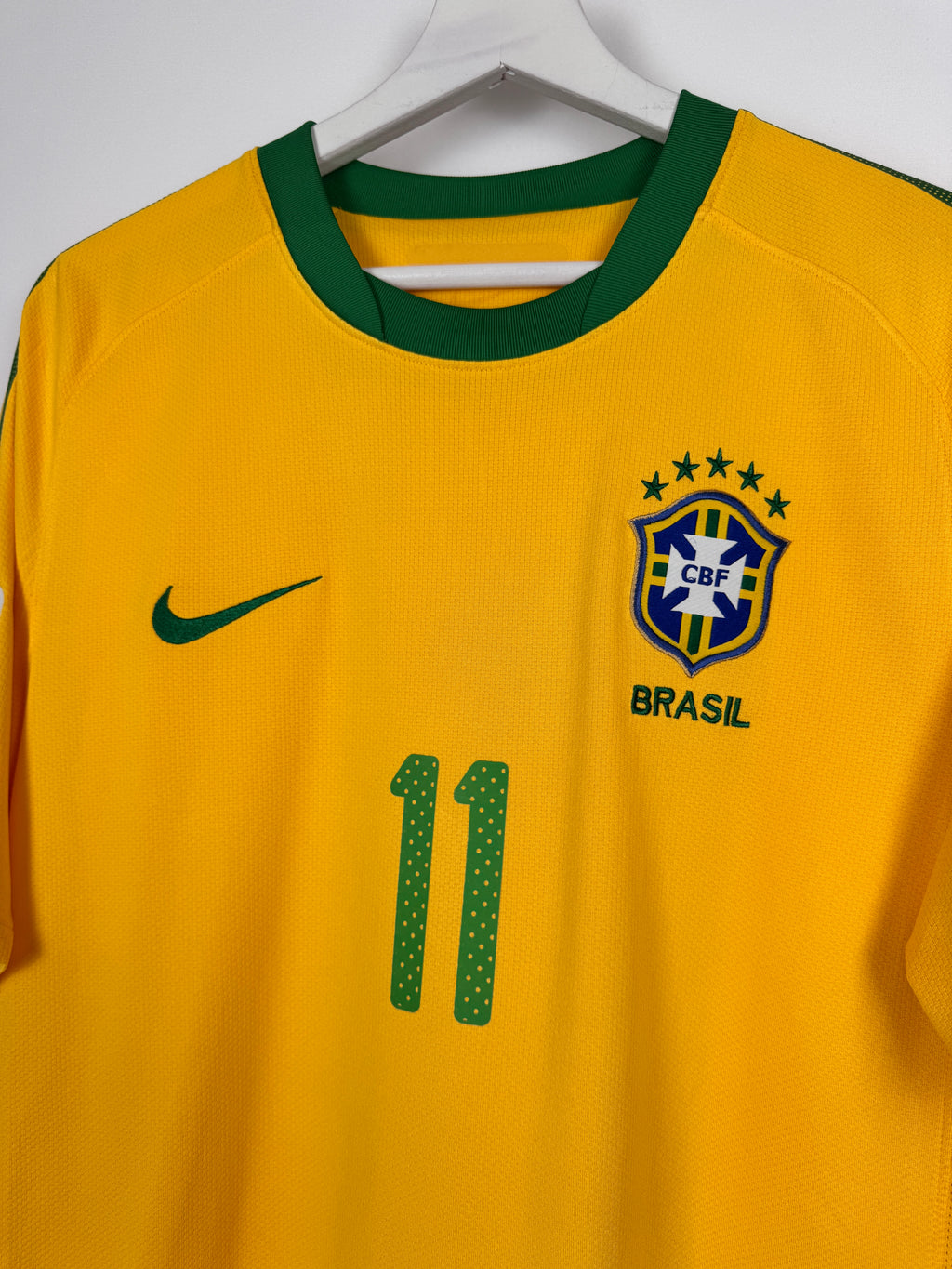 MAILLOT DE FOOTBALL BRÉSIL 2010 DOMICILE - ROBINHO #11 (L)