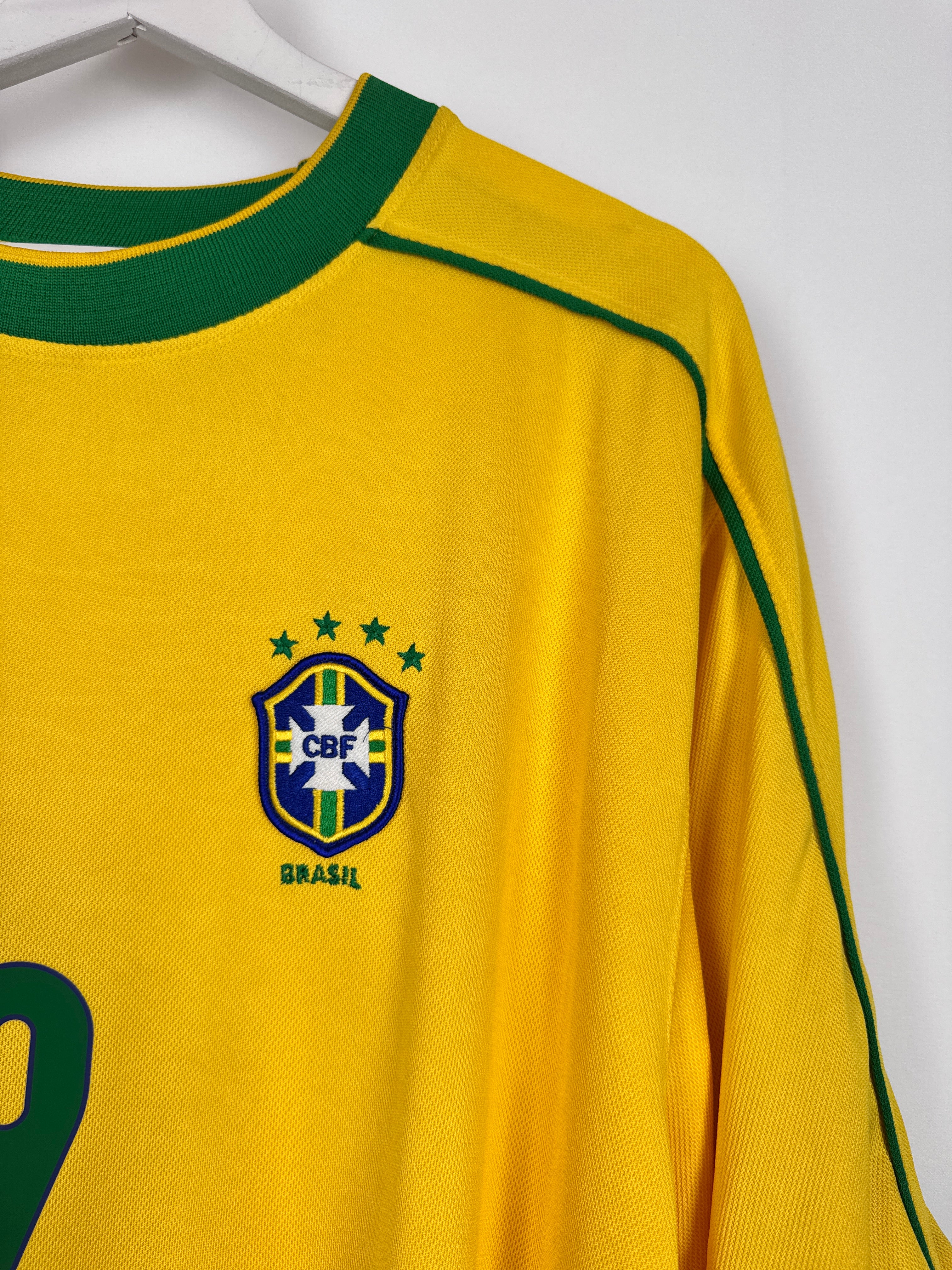MAILLOT DE FOOTBALL BRÉSIL 1998 DOMICILE - RONALDO NAZARIO #9 (XL)