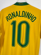 MAILLOT DE FOOTBALL BRÉSIL 2006 DOMICILE - RONALDINHO #10 (M)