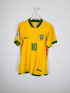 MAILLOT DE FOOTBALL BRÉSIL 2006 DOMICILE - RONALDINHO #10 (M)